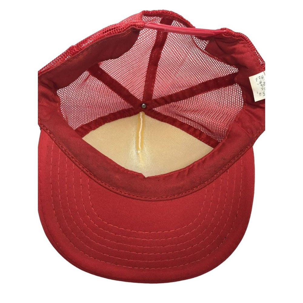 Vintage Mackinaw City Bridge Michigan White And Red Snapback Mesh Trucker Hat - Picture 8 of 11